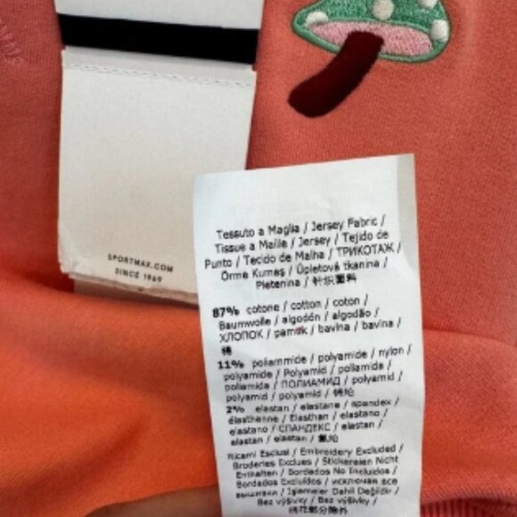 NWT Sportmax Pink Mushroom Sweatshirt Size: Small Spring/Summer - Picture 7 of 8